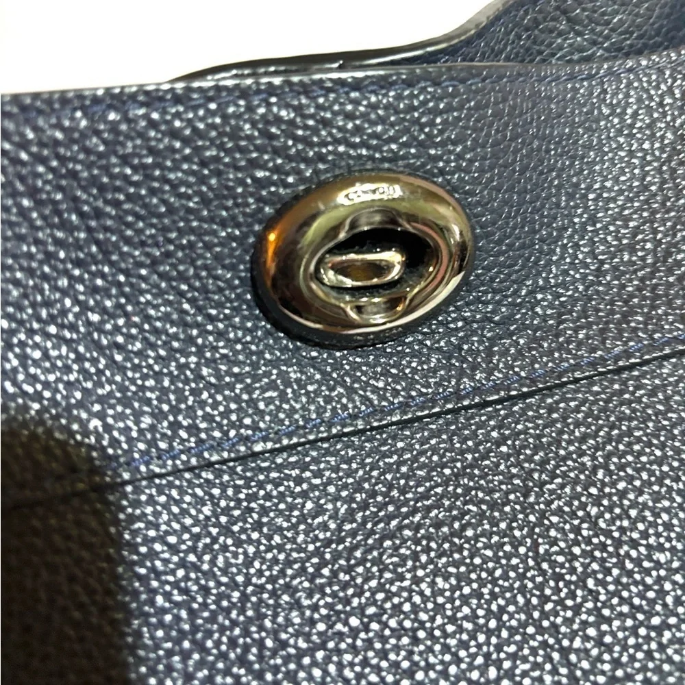 Coach navy blue Leather Shoulder Bag